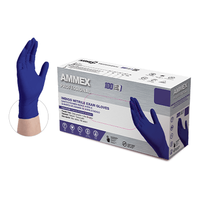 AMMEX Indigo Nitrile PF Exam Gloves