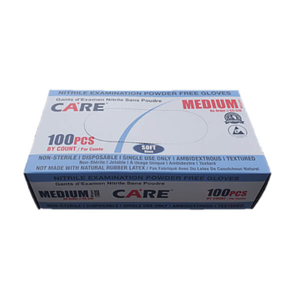 CARE Soft Nitrile Exam Gloves  Powder Free