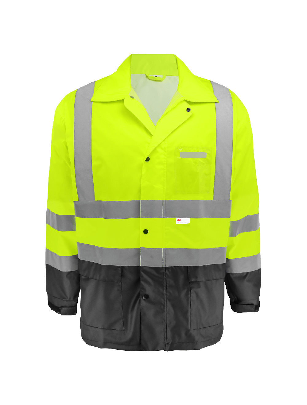 FrogWear® HV High-Visibility Yellow/Green Polyurethane Coated 150D Oxford Polyester Rain Jacket - GLO-1500