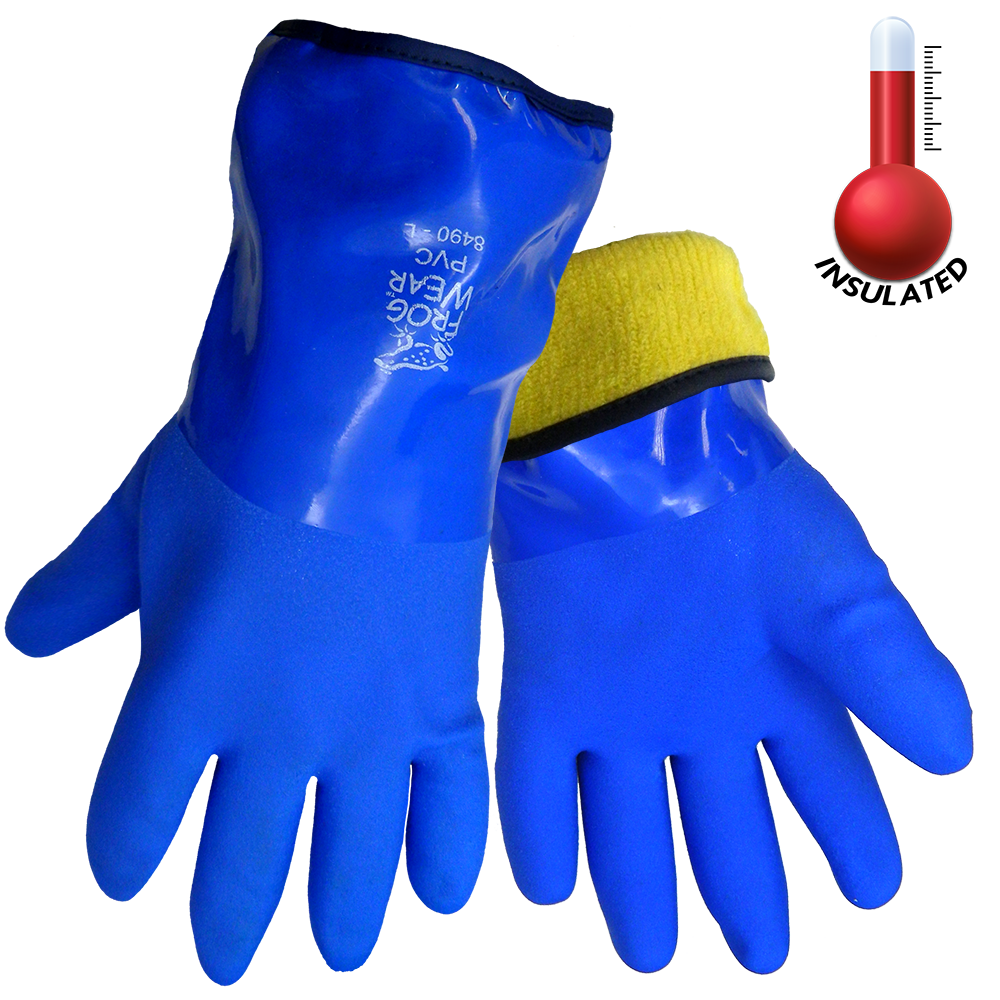 Safety Orange Insulated PVC Dipped Gloves : Insulated Chemical Resistant  Gloves : Industrial Safety Gloves and Hand Protection