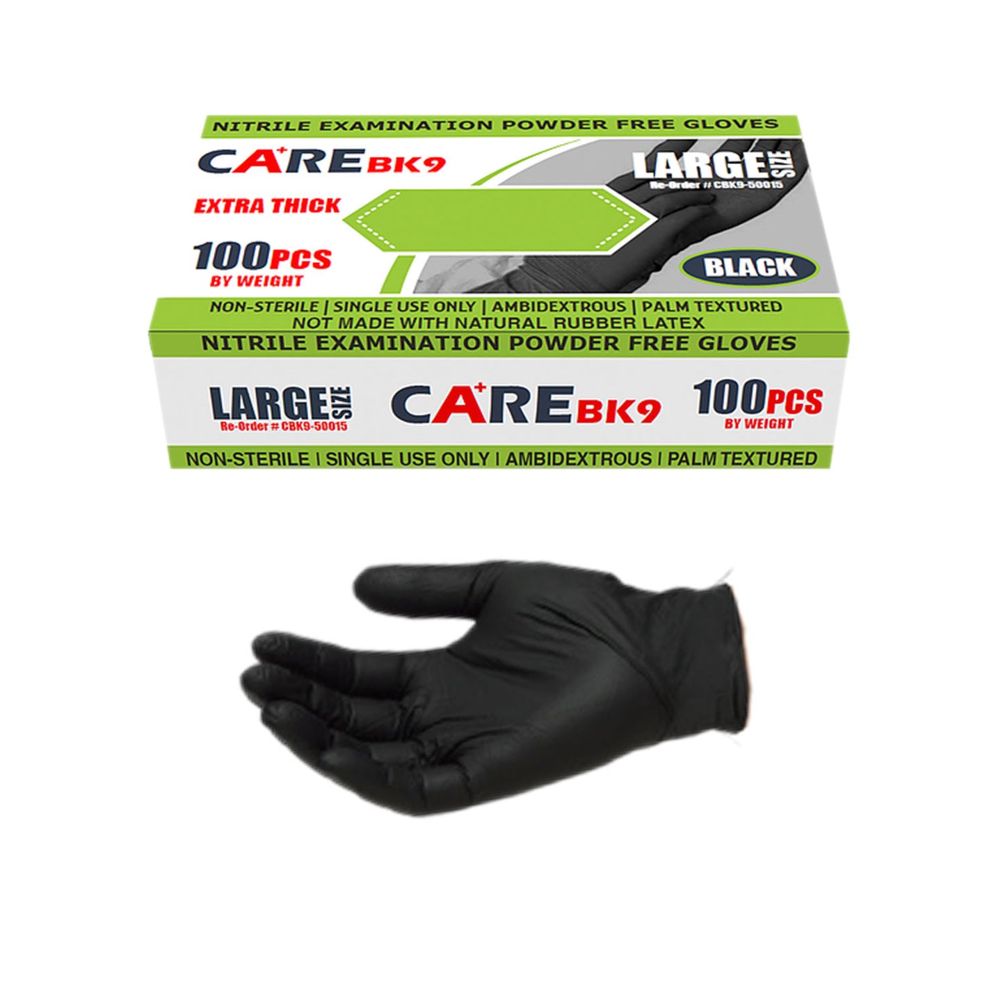 Care CBK9 Extra Thick Black Nitrile Exam 6.0 Mil