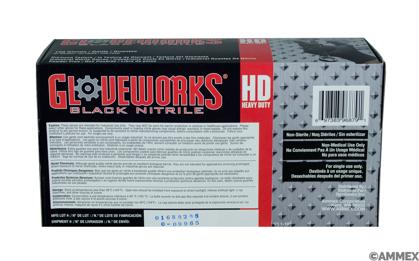 Gloveworks Black Nitrile GWBN 