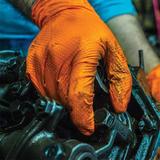 GloveWorks Heavy Duty Orange Nitrile Gloves, 8 Mil Industrial Grade, Powder Free, 100 Gloves/Box. Sold By the Case. Free Shipping!