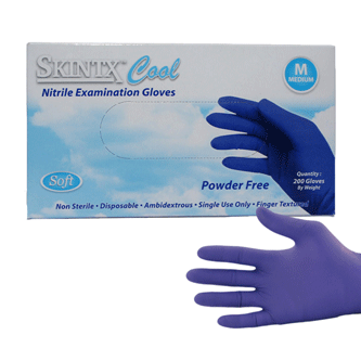 Cool Blue Nitrile Exam Gloves, Powder Free, 2000/Case
