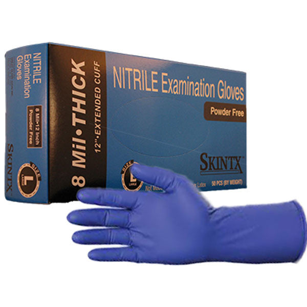 Heavy Duty Smooth Work Gloves Nitrile Coated Blue White Firm Grip