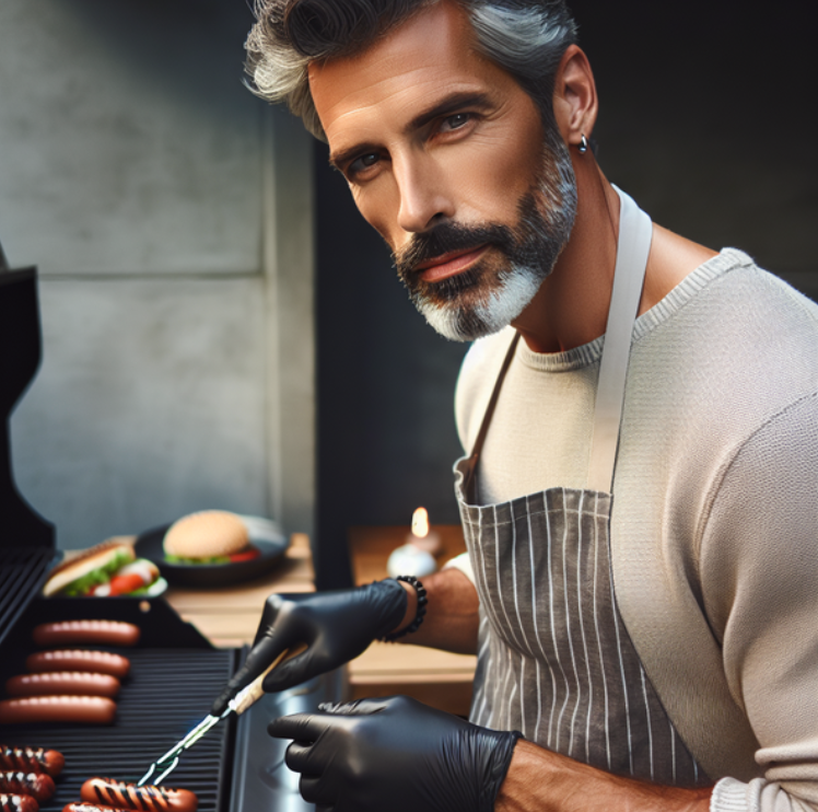 Black bbq gloves