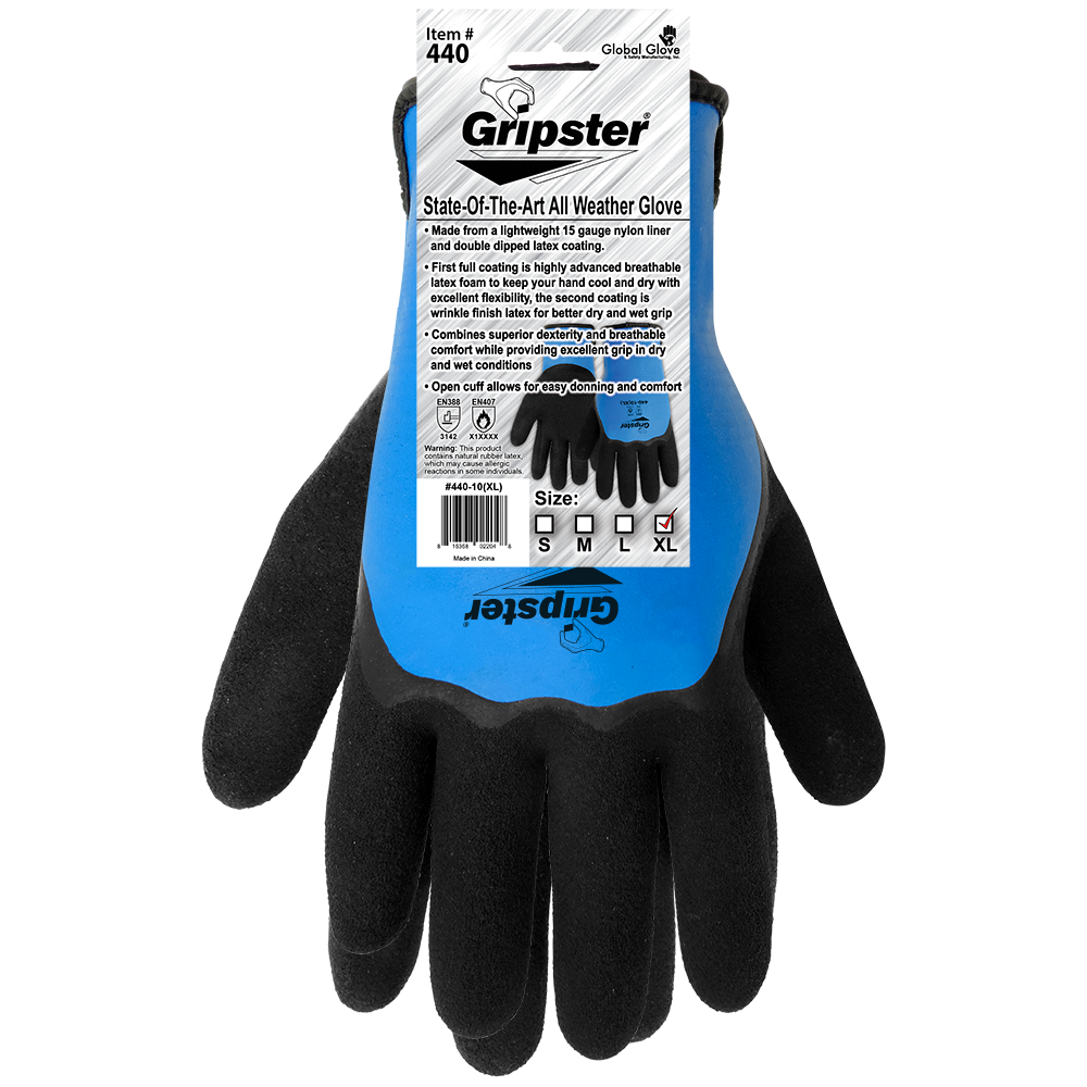 Gripster® 440 Double Dipped Latex All Weather Glove –