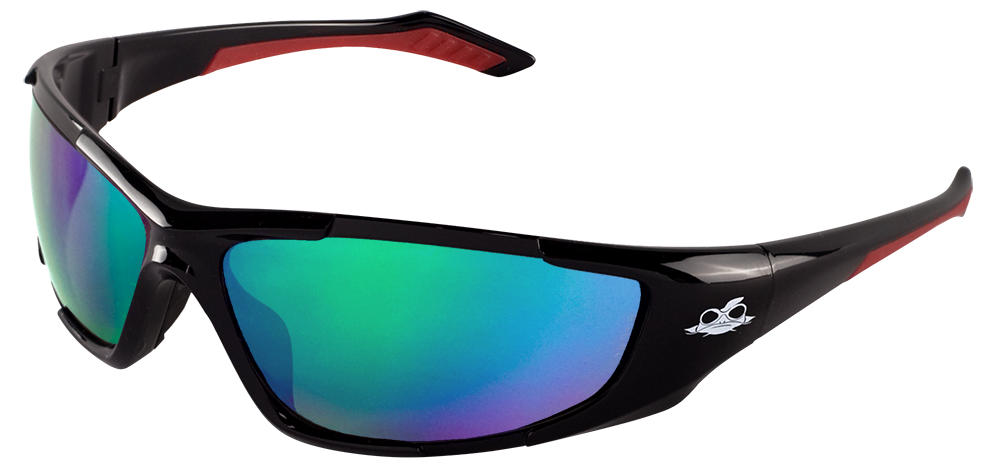 Bullhead Safety Javelin, Polarized Green Mirror Safety Glasses BH251612