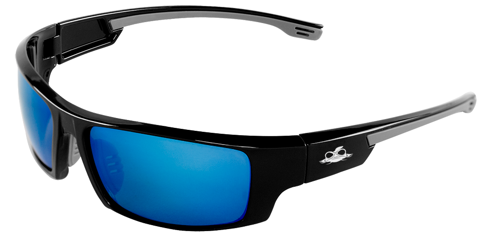 Bullhead Safety Dorado, Polarized Blue Mirror Safety Glasses BH95129AF