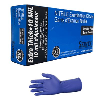 Nitrile High Risk Extra Thick 8-10 Mil Exam Gloves, Powder Free, SkinTx® by TG Medical