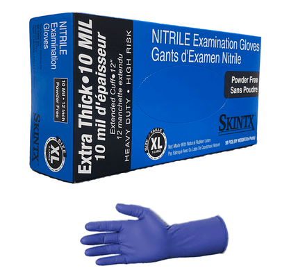8mil to 10mil Nitrile Gloves, Exam Grade Extended Cuff