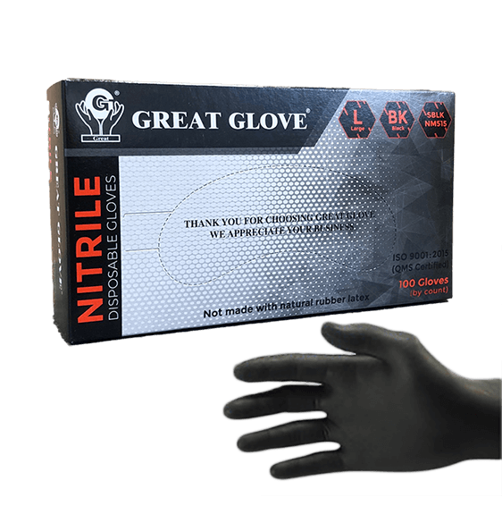Black Latex Free Nitrile Tattoo Gloves, Dental Gloves
