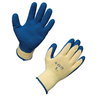 Latex Dipped String Knit Work Gloves.
