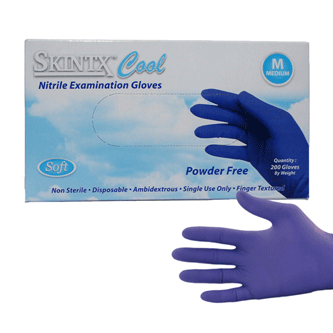 Cool Blue Nitrile Exam Gloves