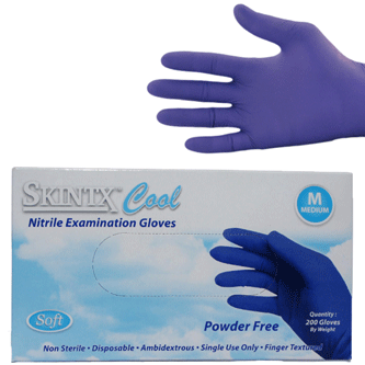 Cool Blue Nitrile Exam Gloves, Powder Free,  2000/Case