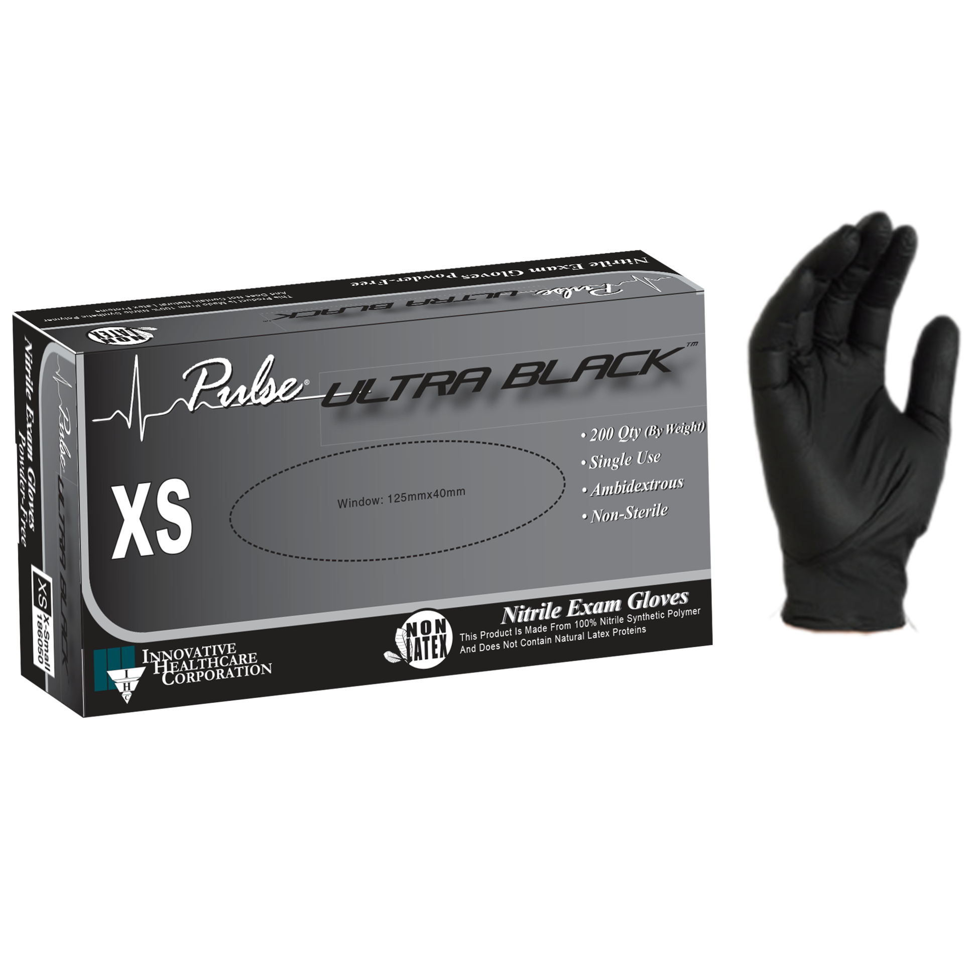 NitriDerm® Ultra Black Nitrile Exam Gloves XS thru XXXL Fentanyl