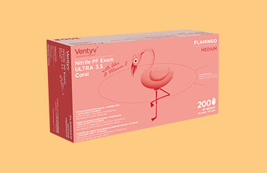 Flamingo Nitrile Exam Powder-Free Ultra 3.5 Coral (Pink)