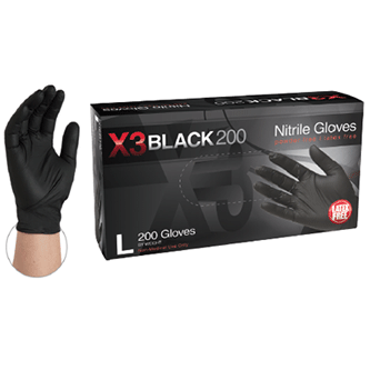 X3 Black Nitrile Gloves